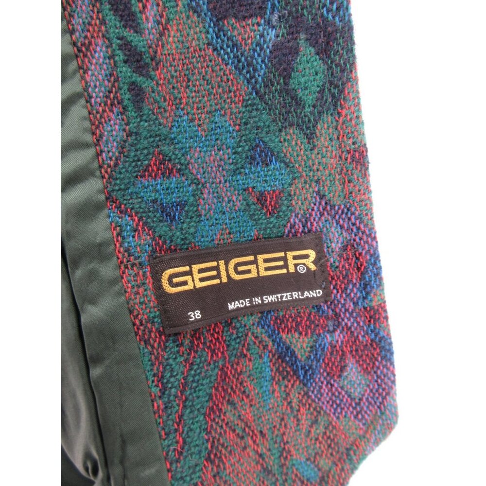 VINTAGE Geiger Blazer 38 Wool Geometric Southwestern Aztec Large - Picture 16 of 16